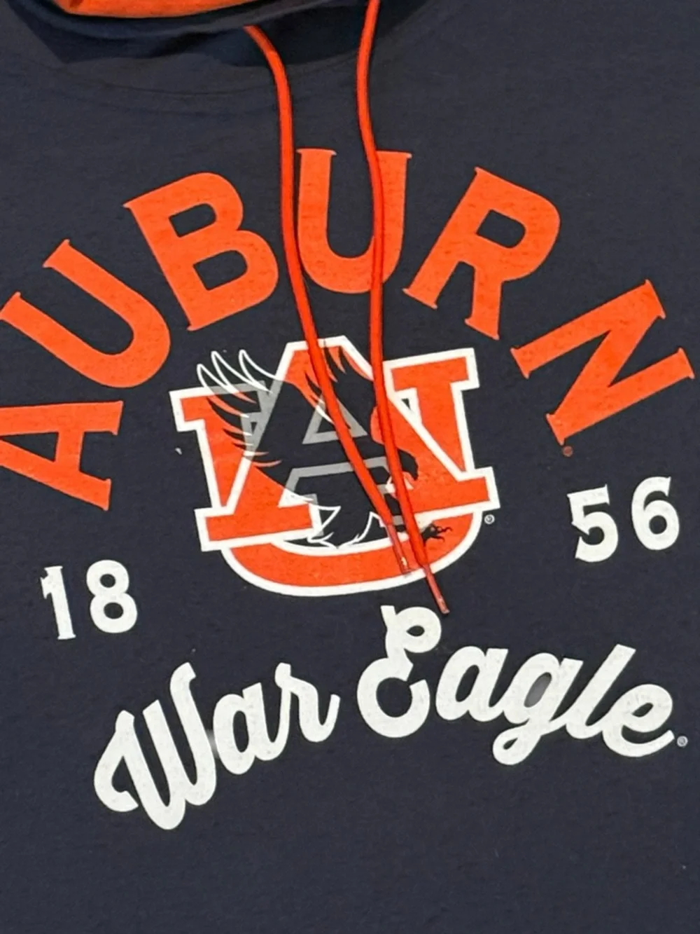 Under Armour Auburn Tigers Hoodie XL Loose Fit Navy Orange War Eagle Pullover - Picture 2 of 6
